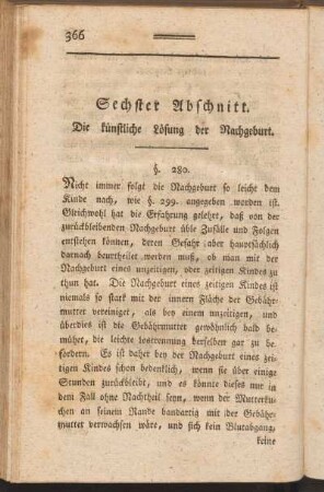 Sechster Abschnitt. Die künstliche Lösung der Nachgeburt