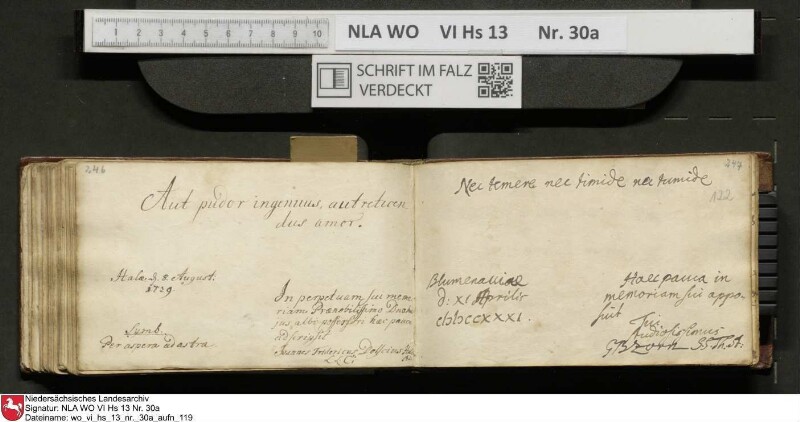 Stammbuch des U. J. Schrader aus Hannover