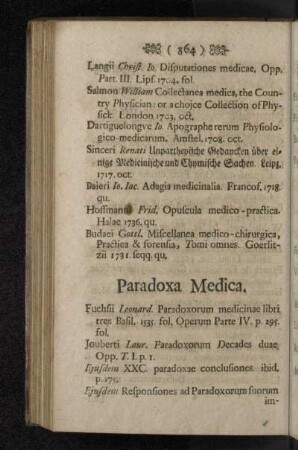 Paradoxa Medica.