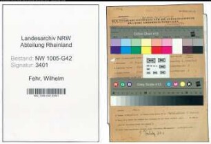 Entnazifizierung Wilhelm Fehr , geb. 15.08.1902 (Bergmann)