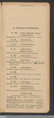C. Strassen-Verzeichnis