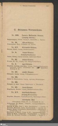 C. Strassen-Verzeichnis