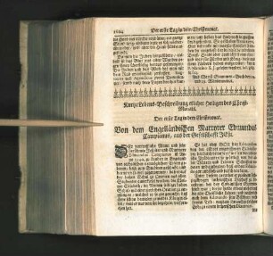 Kurtze Lebens-Beschreibung etlicher Heiligen des Christ-Monats.