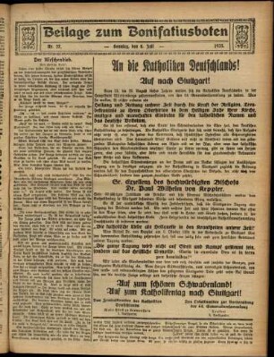 Zweite Ausgabe vom Sonntag, den 05. Juli 1925.