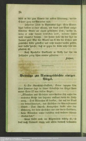 Beiträge zur Naturgeschichte einiger Vögel