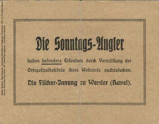 Angelkarte, 1917