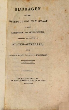 Bijdragen tot de huishouding van staat in het Koninkrijk der Nederlanden, 7. 1823