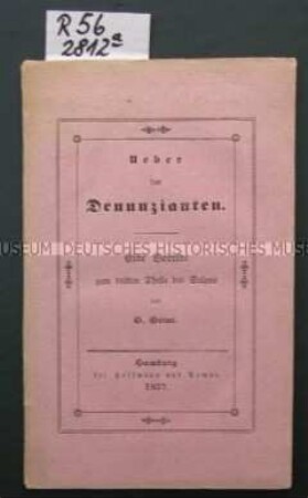 Erstausgabe von H. Heines Ueber den Denunzianten