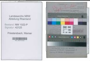Entnazifizierung Werner Priestersbach , geb. 09.02.1920 (Arzt)