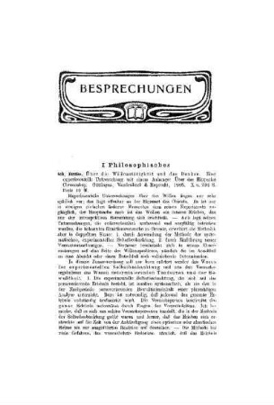 Besprechungen : Philosophisches