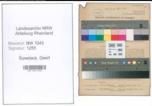 Entnazifizierung Geert Suwelack , geb. 30.07.1920 ()
