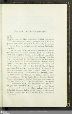 Aus alten Militair-Kirchenbüchern