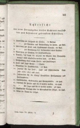Uebersicht der vom Herausgeber dieses Archives verfaßten und besonders gedruckten Schriften.
