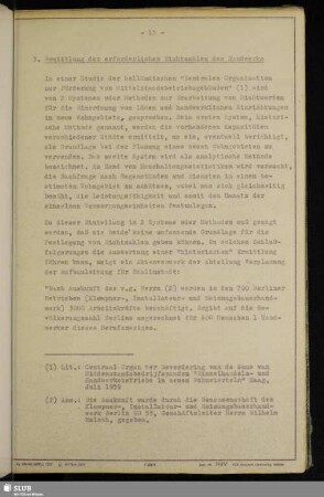 3. Ermittlung der erforderlichen Richtzahlen des Hanwerks