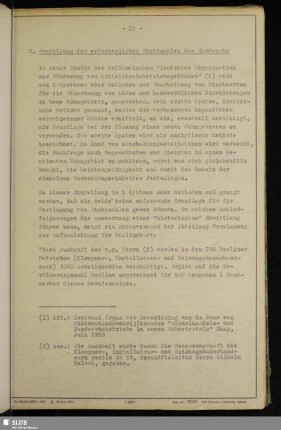 3. Ermittlung der erforderlichen Richtzahlen des Hanwerks