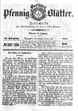 No. 107-110, Sonnabend, den 26.Juli
