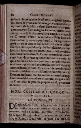Mori Cupit Seculo, Et Cupiditatibus