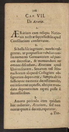 Cap. VII. De Aerario.