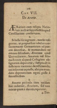 Cap. VII. De Aerario.