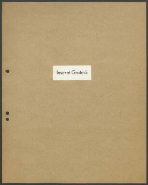 Schriftproben und Bestellungen des Schrifttyps "Inserat Grotesk" und "Bücher Grotesk, halbfett"