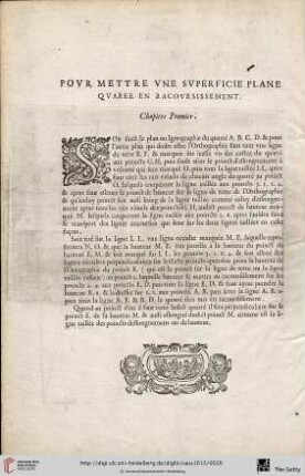 [Povr mettre vne svperficie plane - Povr faire paroistre les precedentes lettres [...]]
