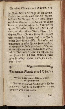 Am neunten Sonntage nach Pfingsten.