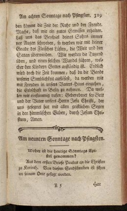 Am neunten Sonntage nach Pfingsten.