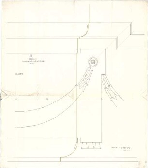 Littmann, Max; Münster; Stadthalle, Festsaalbau - Deckenfeld mit Gehänge (Detail m. Schnitt)