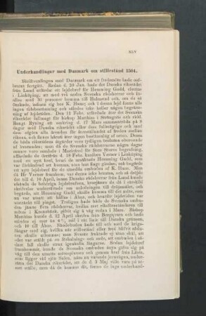 Underhandlingar med Danmark om stillestånd 1504.