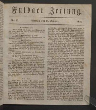 Montag, den 16. Januar. 1832