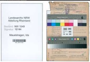 Entnazifizierung Ida Mauelshagen , geb. 27.11.1884 (Lehrerin)