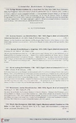 14. Autographen (Nr. 1260-1351)