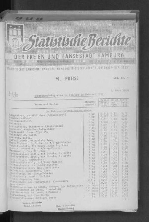 Einzelhandelspreise in Hamburg im Februar 1959 : Lfd. Nr. 7