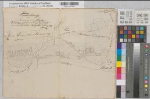 Minden (Minden) - Weddigenstein (Porta Westfalica) Chaussee 3. Handzeichnung über die durch die Chausseeanlage zwischen Minden und Aulhausen von der Grenze der Stadt- und Amtländereien bis neben Barkhausen durch die Chausseeanlage verdorbenen Grundstücke 1799 o.M. 34 x 41 Skizze Gockel Bem.: Anlage zu den Verhandlungen der Entschädigungskommission Kriegs- und Domänenkammer Minden IX Nr. 197