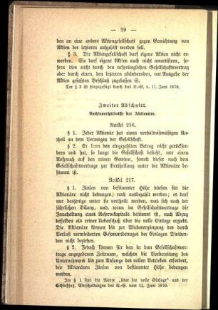 Zweiter Abschnitt. Rechtsverhältnisse der Aktionäre.