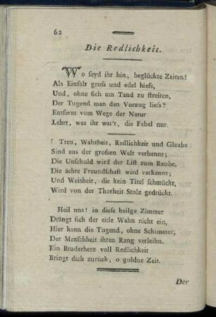 Die Redlichkeit.