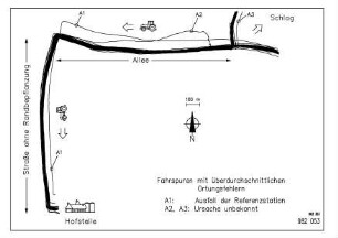 Fahrspuren mit überdurchschnittlichen Ortungsfehlern