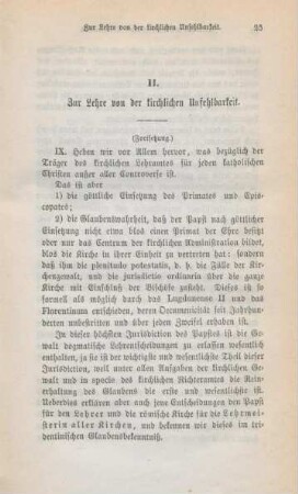 25-53 Zur Lehre von der kirchlichen Unfehlbarkeit : Fortsetzung
