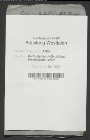 Belehnung für Jost Dietrich von Mengede zu Garbeck mit der Freigrafschaft Balve