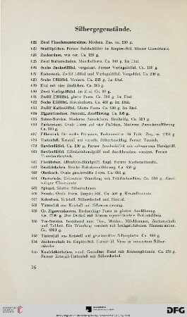 Silbergegenstände (Nr. 622-672)