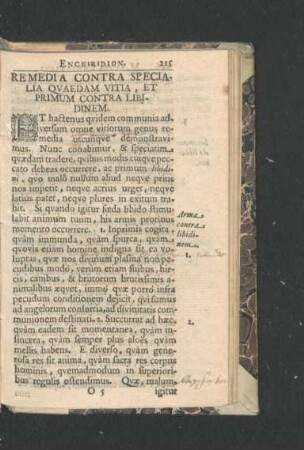 Remedia Contra Specialia Quaedam Vitia, Et Primum Contra Libidinem