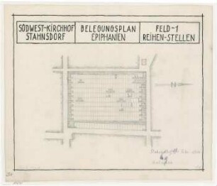 Belegungspläne Epiphanien (Originale) Südwestkirchhof Stahnsdorf - Feld 1 Reihenstellen