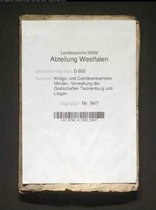 Designation von den ungewissen Gefällen aus der Obergrafschaft Lingen pro 1801-1802