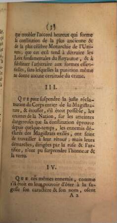 Objets D'itératives REmontrances du Parlement séant à Toulouse, au sujet de l'état actuel du Parlement séant à Besançon : Extrait Des Registres, Du 17 Novembre 1760