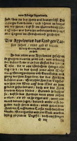 Wie Appolonius das Kind gen Tarsien führet ...