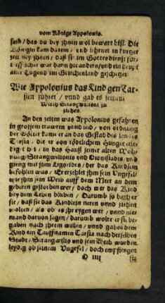 Wie Appolonius das Kind gen Tarsien führet ...