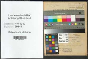 Entnazifizierung Johann Schloesser , geb. 17.09.1898 (Arbeiter)