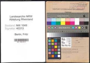 Entnazifizierung Fritz Berlin , geb. 28.08.1886 (Werbeleiter)
