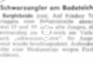 Schwarzangler am Badeteich