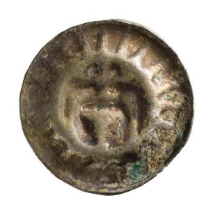 Münze, Hohlpfennig, Mitte 15. Jh